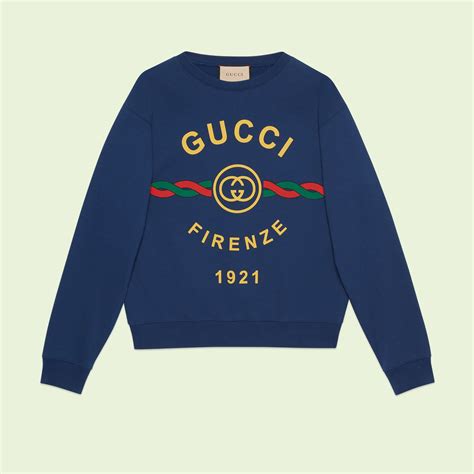 felpa gucci con scritta 60 euro|Gucci Tiger felpa in cotone in blu .